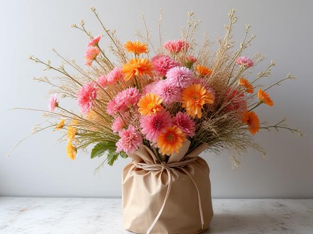 Den Have-inspirerede buket i naturligt lys