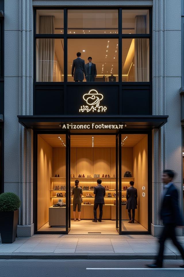 The exterior storefront of Aizome Footwear in Ginza.