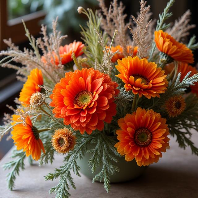 Detaljer af friske blomster til workshop